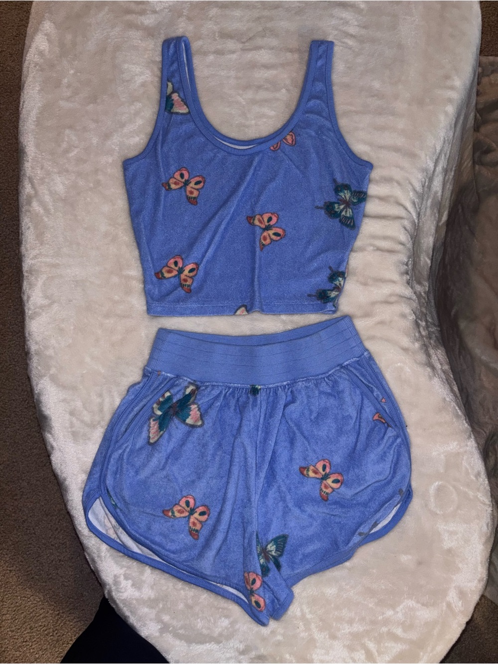 SO Lavender Blue Butterfly Tank & Shorts Sleep Set